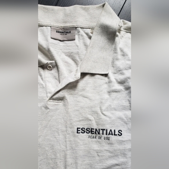Essentials Fear Of God Men's Collared Shirt In Oatmeal - Picture 2 of 3